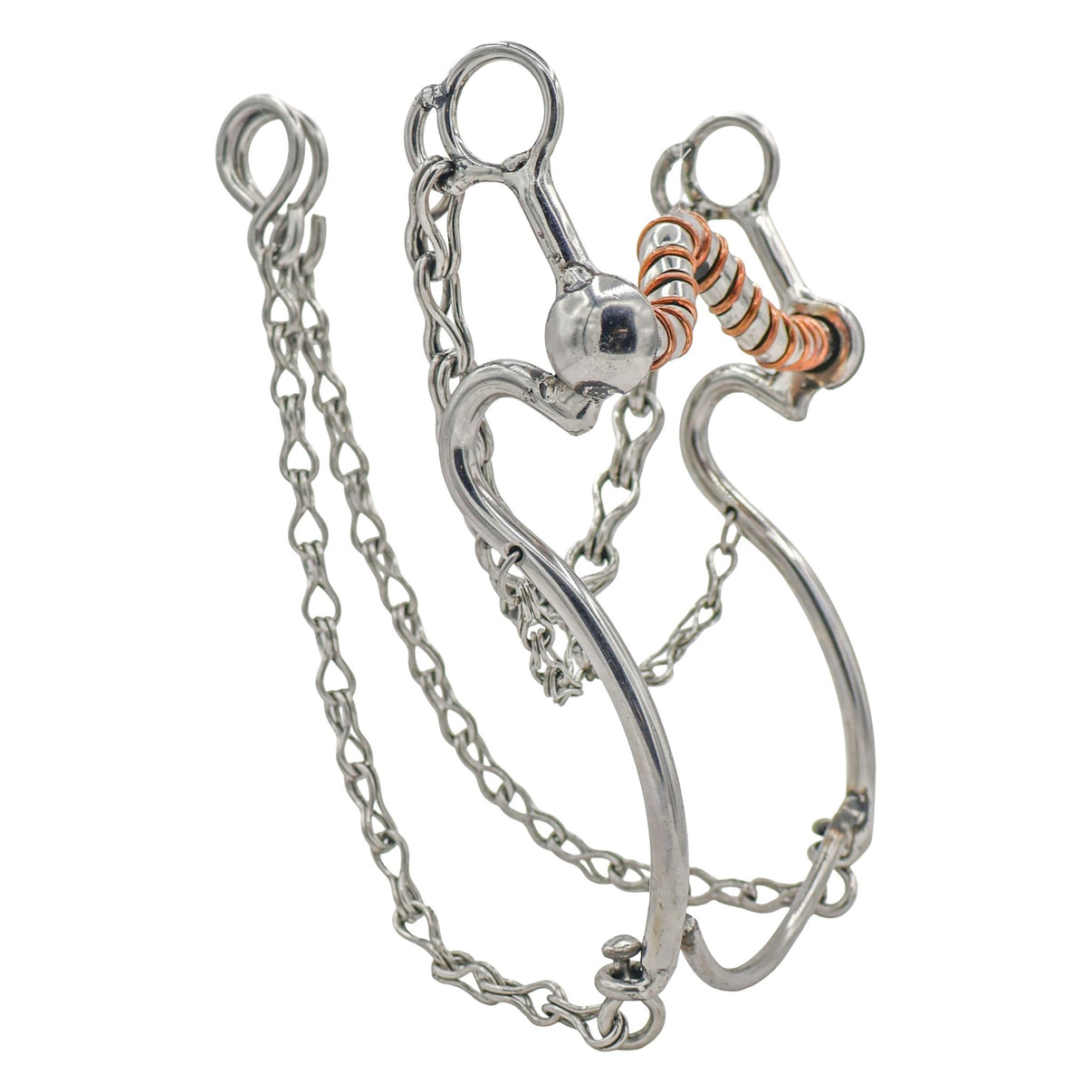 5 1/8" Freno Charro Stainless Steel Horse Bit w/ Copper Mouth - M-Royal Saddles - Charro Bits/Frenos