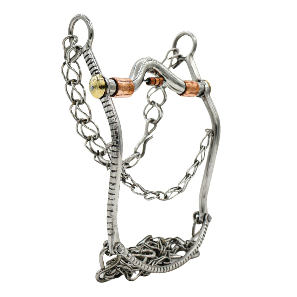 5 3/8" Stainless Steel Horse Cobre Freno Charro Bit - M - Royal Saddles - Charro Bits/Frenos
