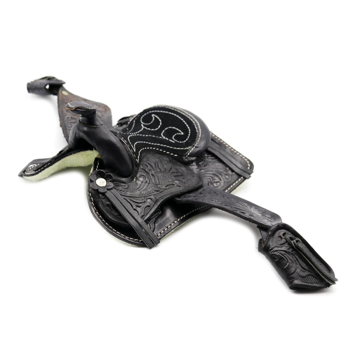 5" Seat Black Decoration Novelty Western Horse Miniature Leather Saddle - M - Royal Saddles - Decor & Gifts