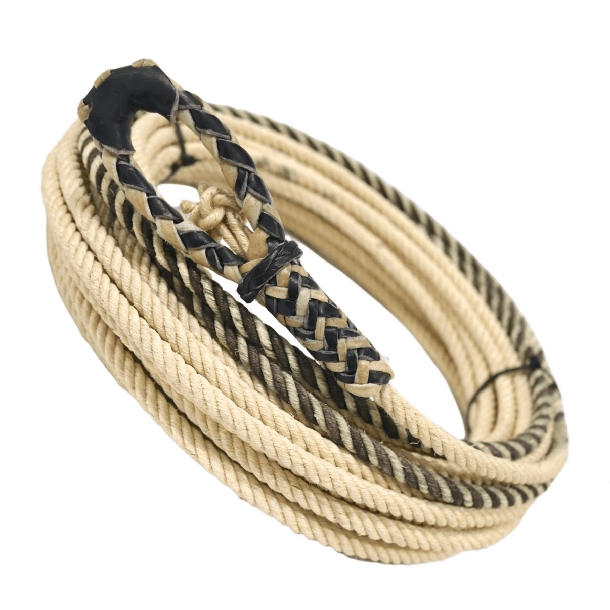 55FT Black Soga De Ixtle Hondilla Cuero Crudo - M - Royal Saddles - Ropes/Sogas