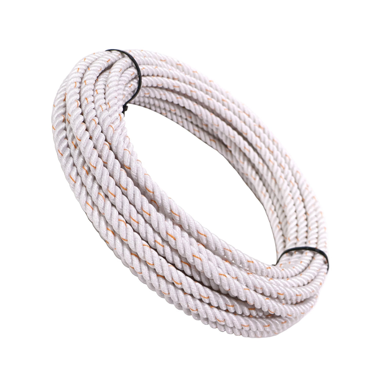 60Ft Soga White Orange Plomo Lead 10.25mm Core Lariat - M - Royal Saddles - Ropes/Sogas