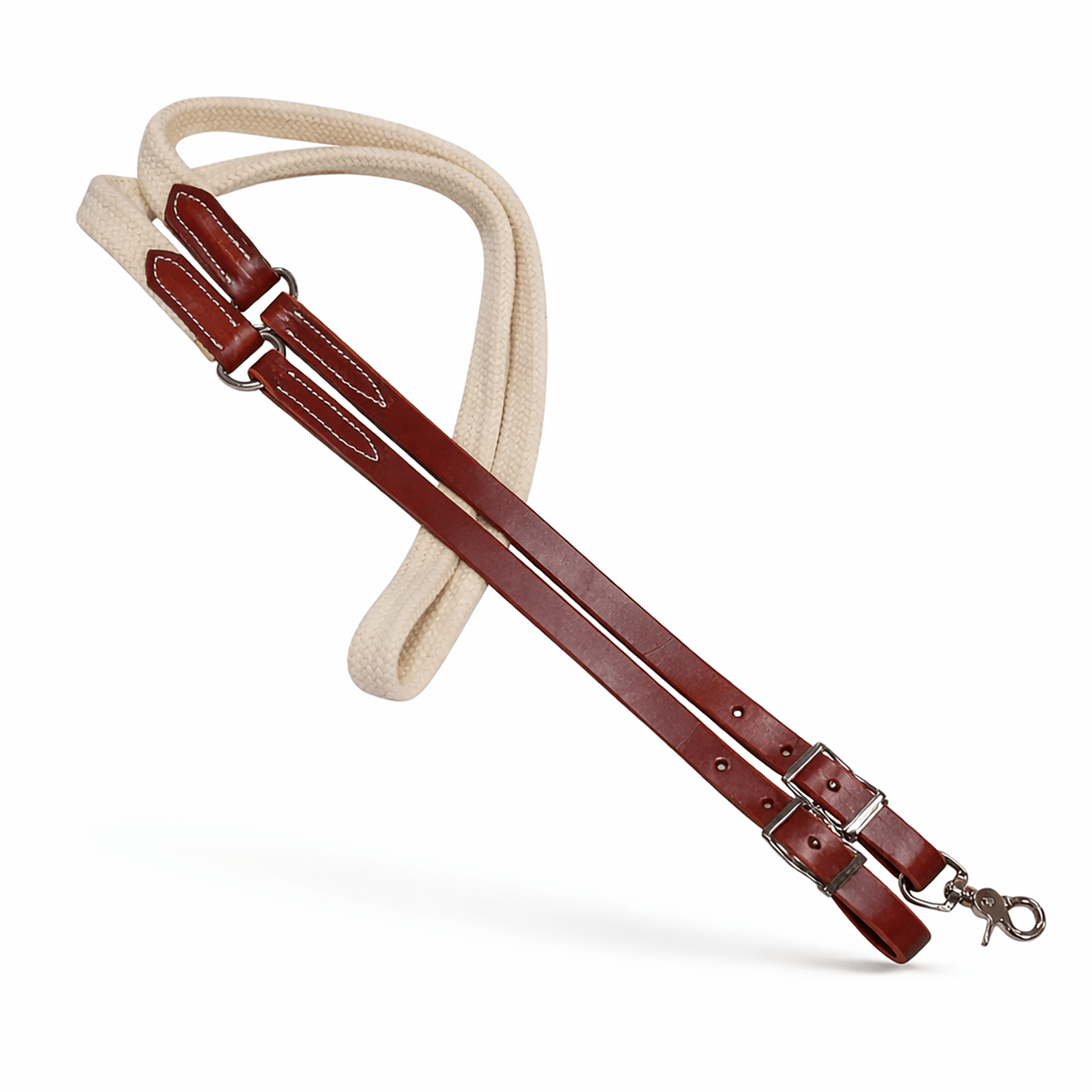 8Ft Latigo Braided Cotton Roper Contest USA Made Reins - M - Royal Saddles - Western Headstall/Bosal