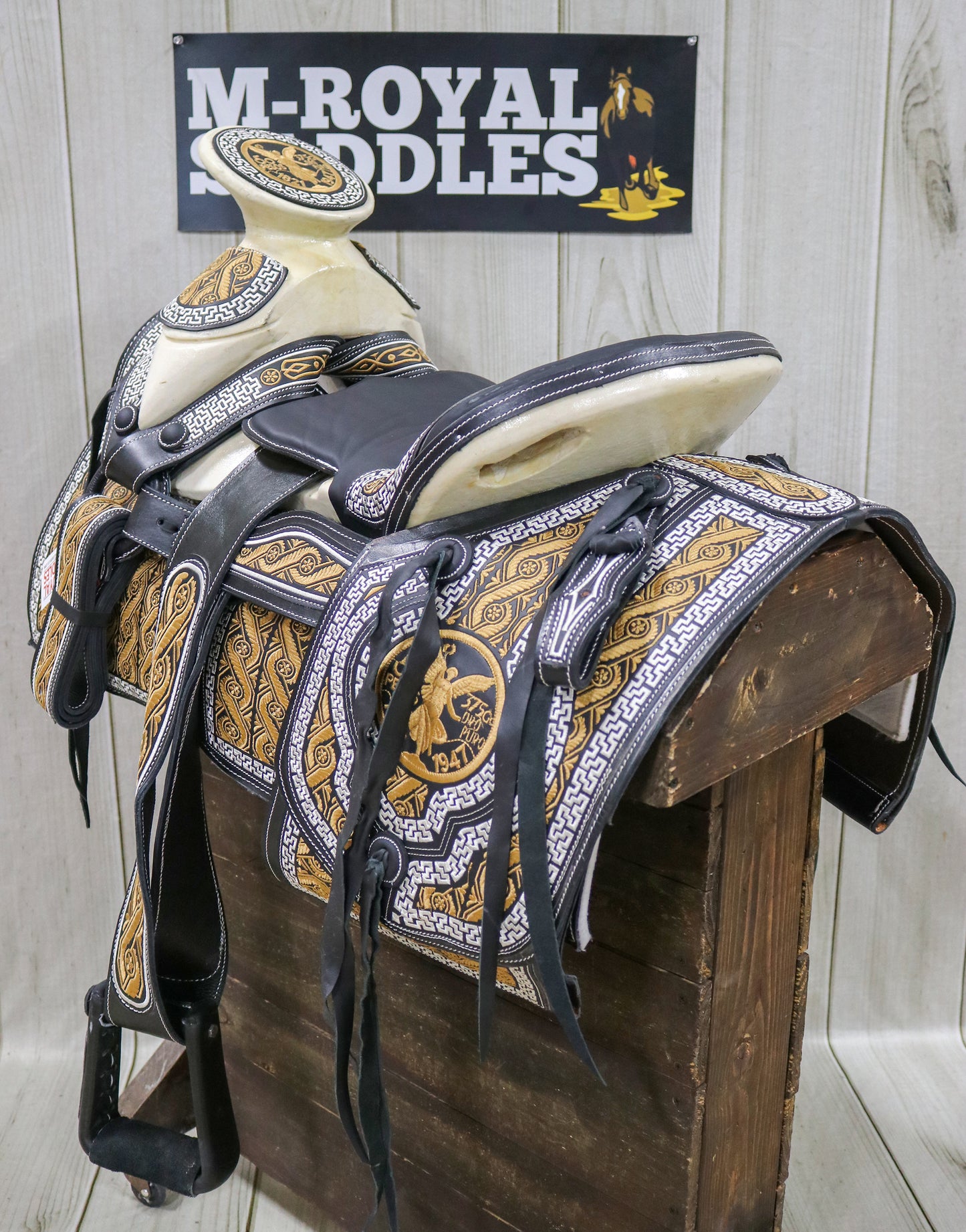 15" Charro Centenario Montura Embroidered Silla Mexican Saddle