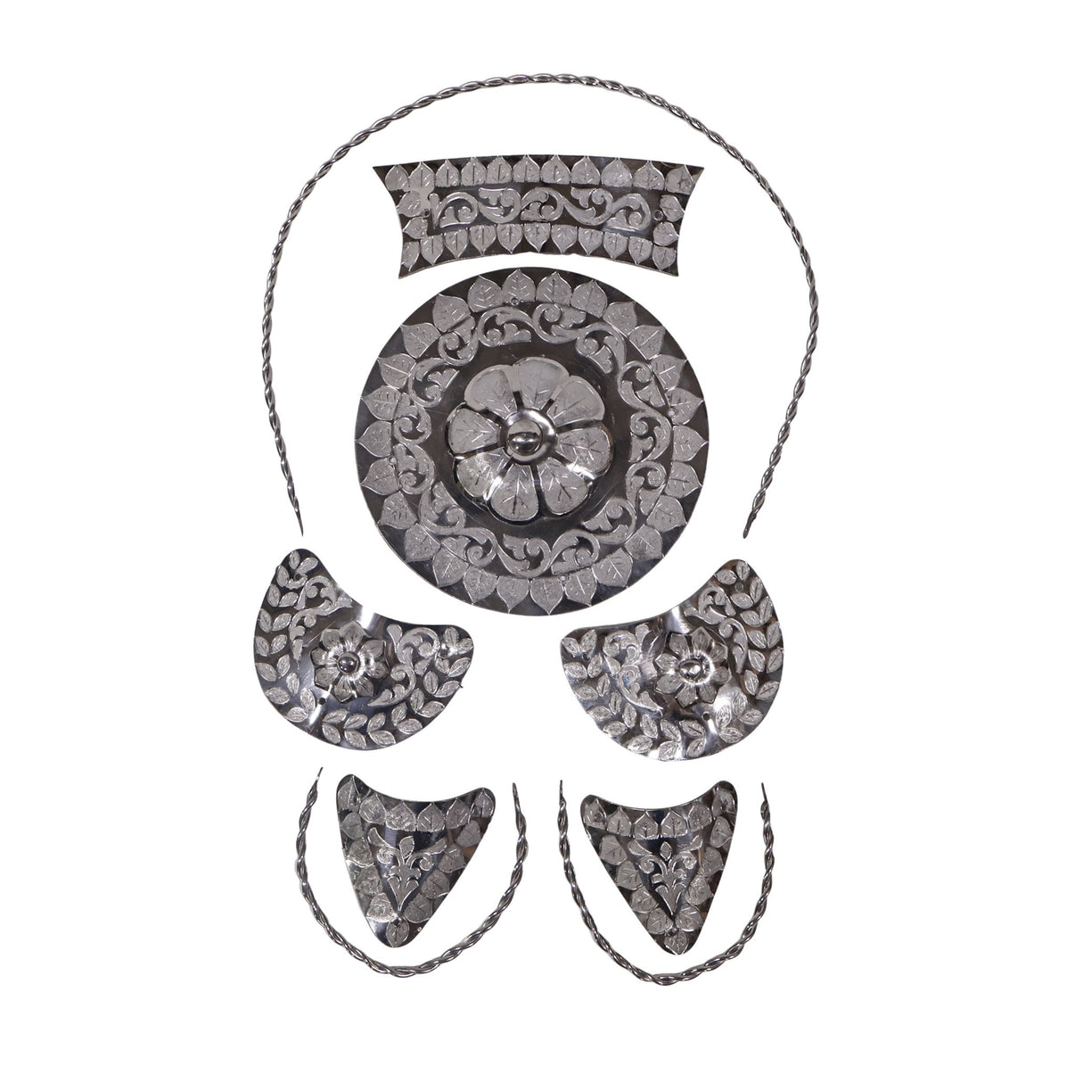 Acero 3D Herraje Fuste Stainless Steel Montura Saddle Kit Flor - M - Royal Saddles - Charro Saddle Parts