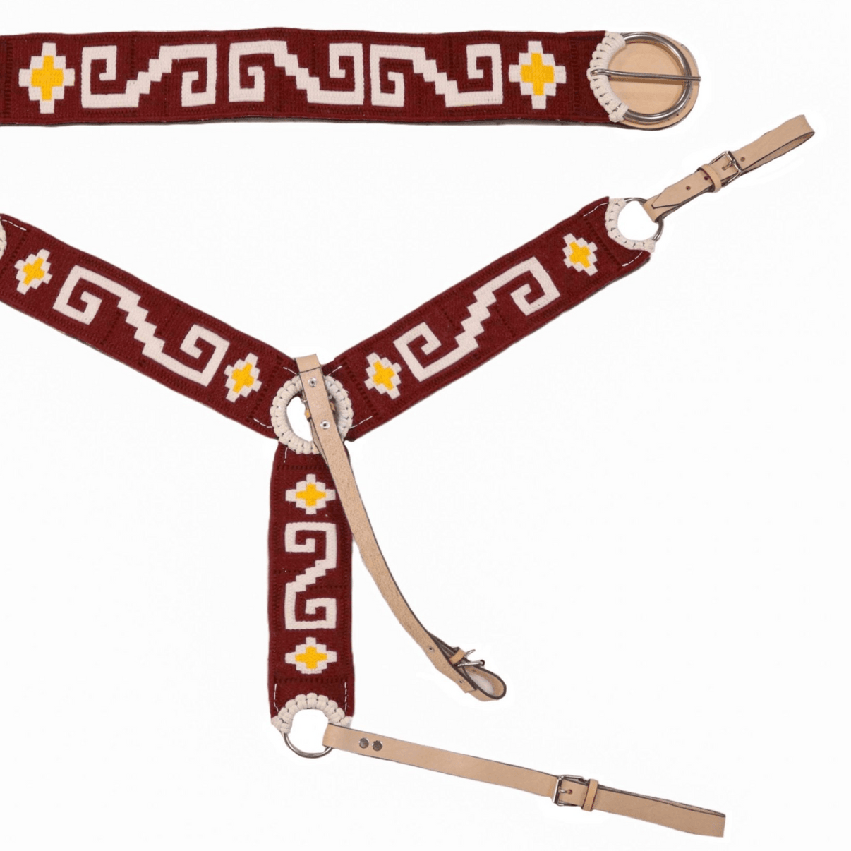 Acero Pecho Pretal Trenzado Diseno Tradicional Cincho - M - Royal Saddles - Charro Breastcollar/Pechera