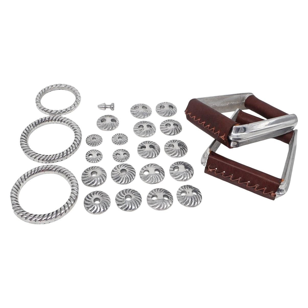 Aluminum Hardware Set for Charro Saddle | Juego de Herrajes Montura Charra - M-Royal Saddles - Charro Saddle Parts
