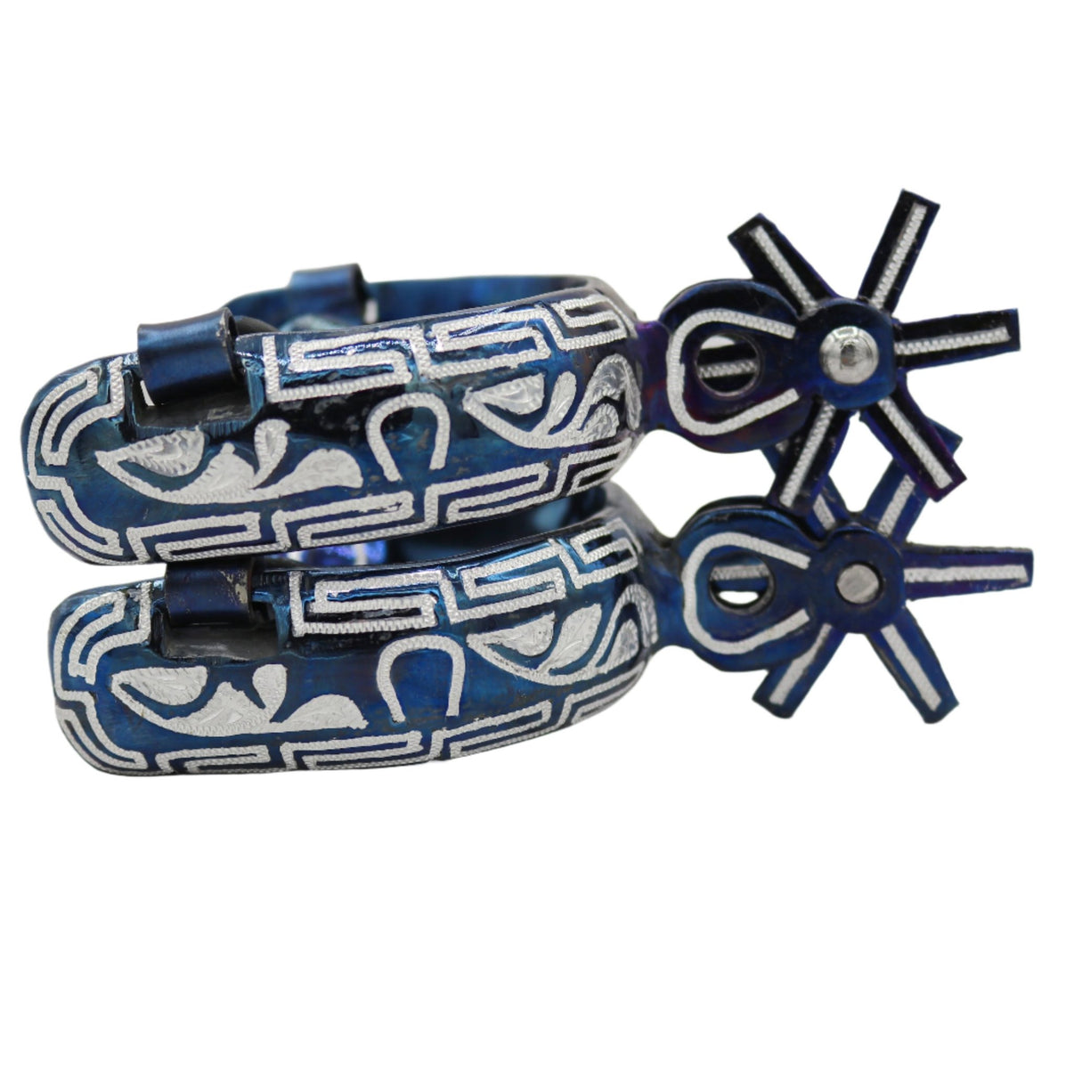 Azul Espuelas Charras Acero Design Charro Spurs - M - Royal Saddles - Charro Spurs/Espuelas