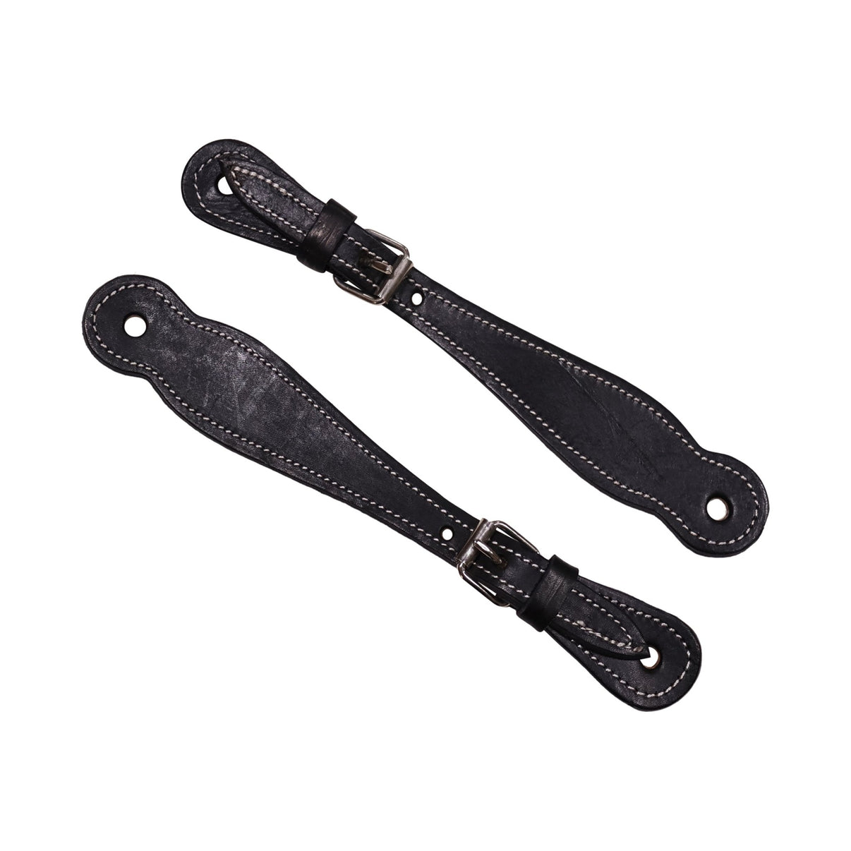 Black Charro Espuelas Correones Leather Straps - M - Royal Saddles - Charro Spurs Strap