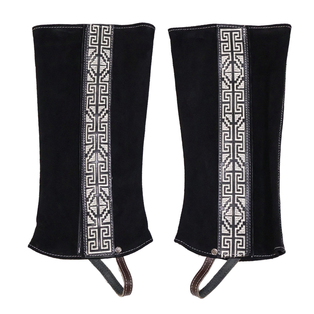 Black Half Chaps Mexican Charras Polainas - M - Royal Saddles - Charro Polainas/Chaps