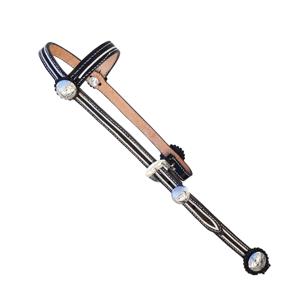 Black Headstall Cabezada Charra Pita Acero Monel - M - Royal Saddles - Charro Headstalls/Cabezada