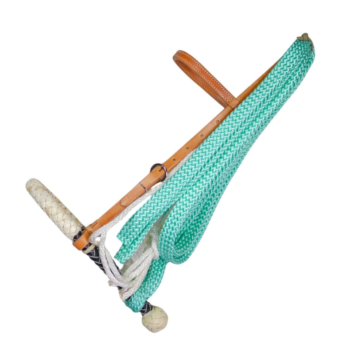 Breaking Hackamore Turquoise Reins Cowboy Braided Bosal - M - Royal Saddles - Western Headstall/Bosal