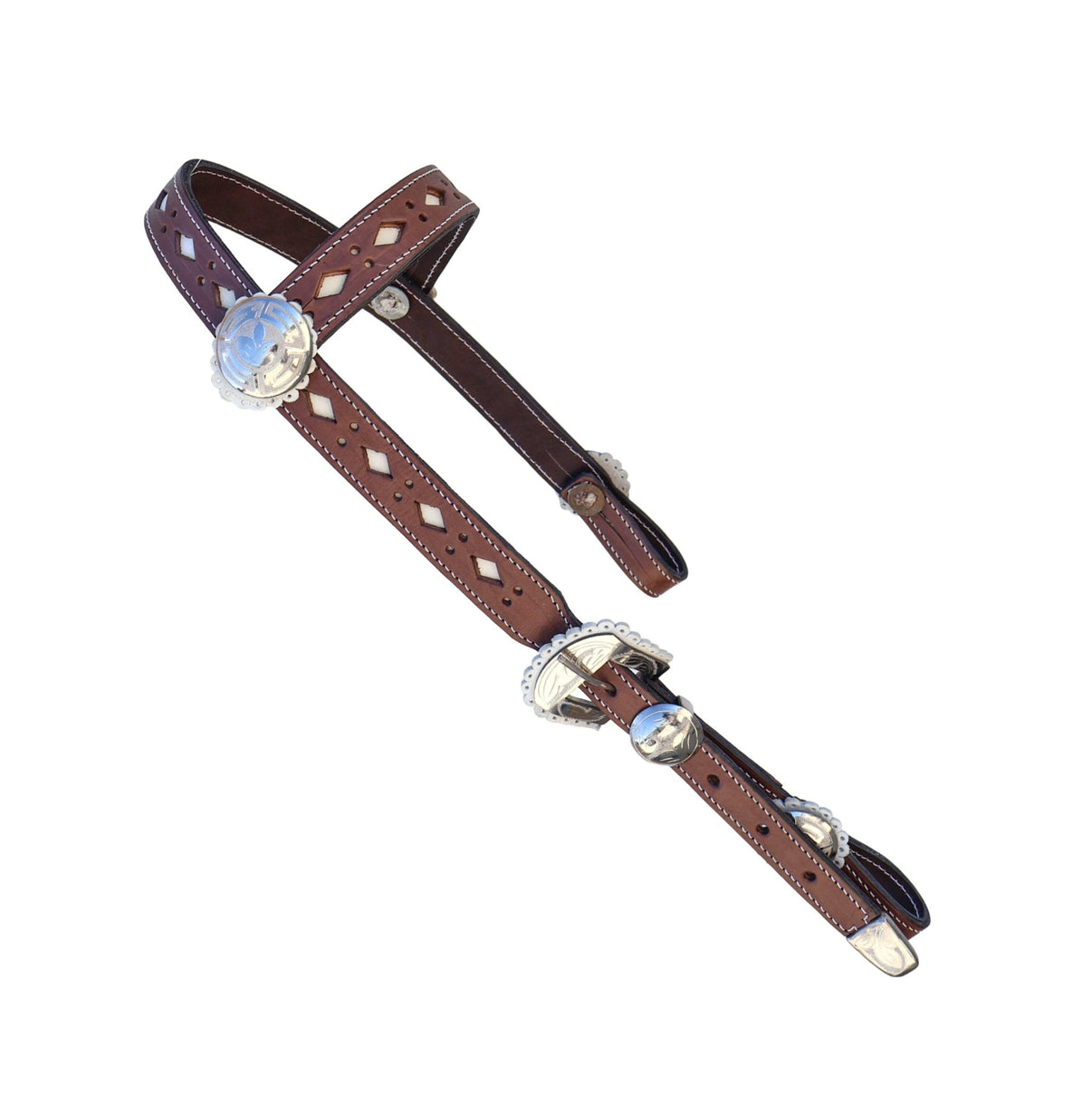 Brown Fina Cabezada Charra Fina Charro Horse Headstall - M - Royal Saddles - Charro Headstalls/Cabezada