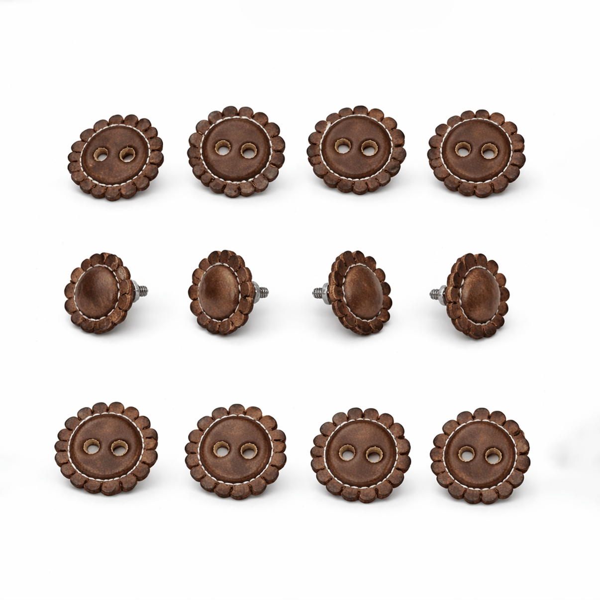 Brown Juego De Chapetones Cafe Monturas Charras - M - Royal Saddles - Charro Saddle Parts