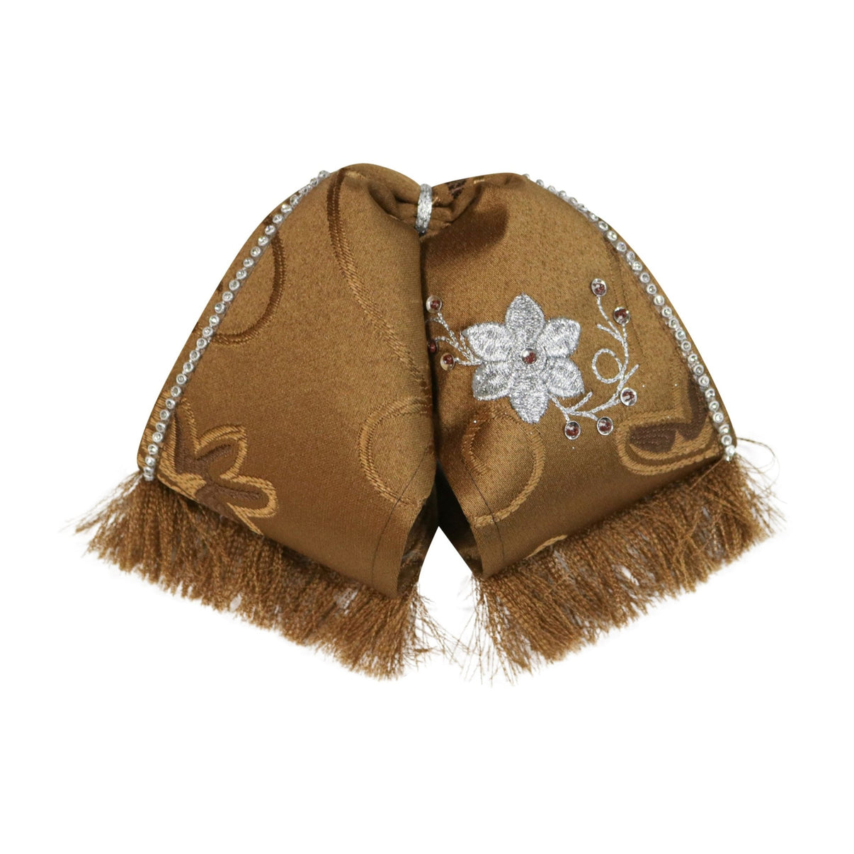Brown Silver Charro Deshilado Mono Bowtie Flower - M - Royal Saddles - Monos Charros