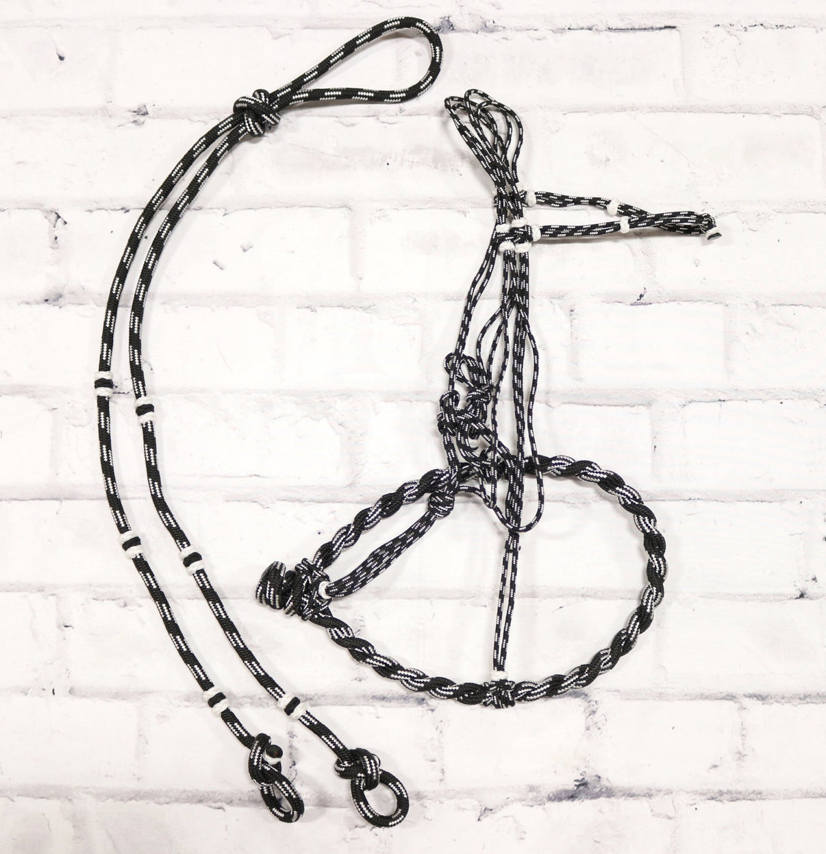Cabresto Charro Black Set Bosalillo Horse Reins Set - M - Royal Saddles - Charro Bozal