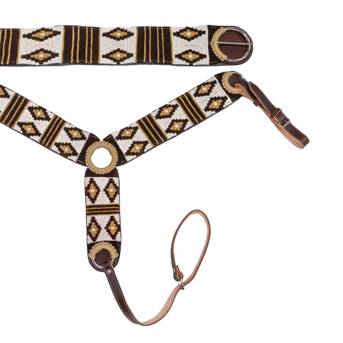 Cafe Fino Charro Breast Collar Cincho Stainless Steel Neoprene Cinch Set - M-Royal Saddles - Charro Breastcollar/Pechera