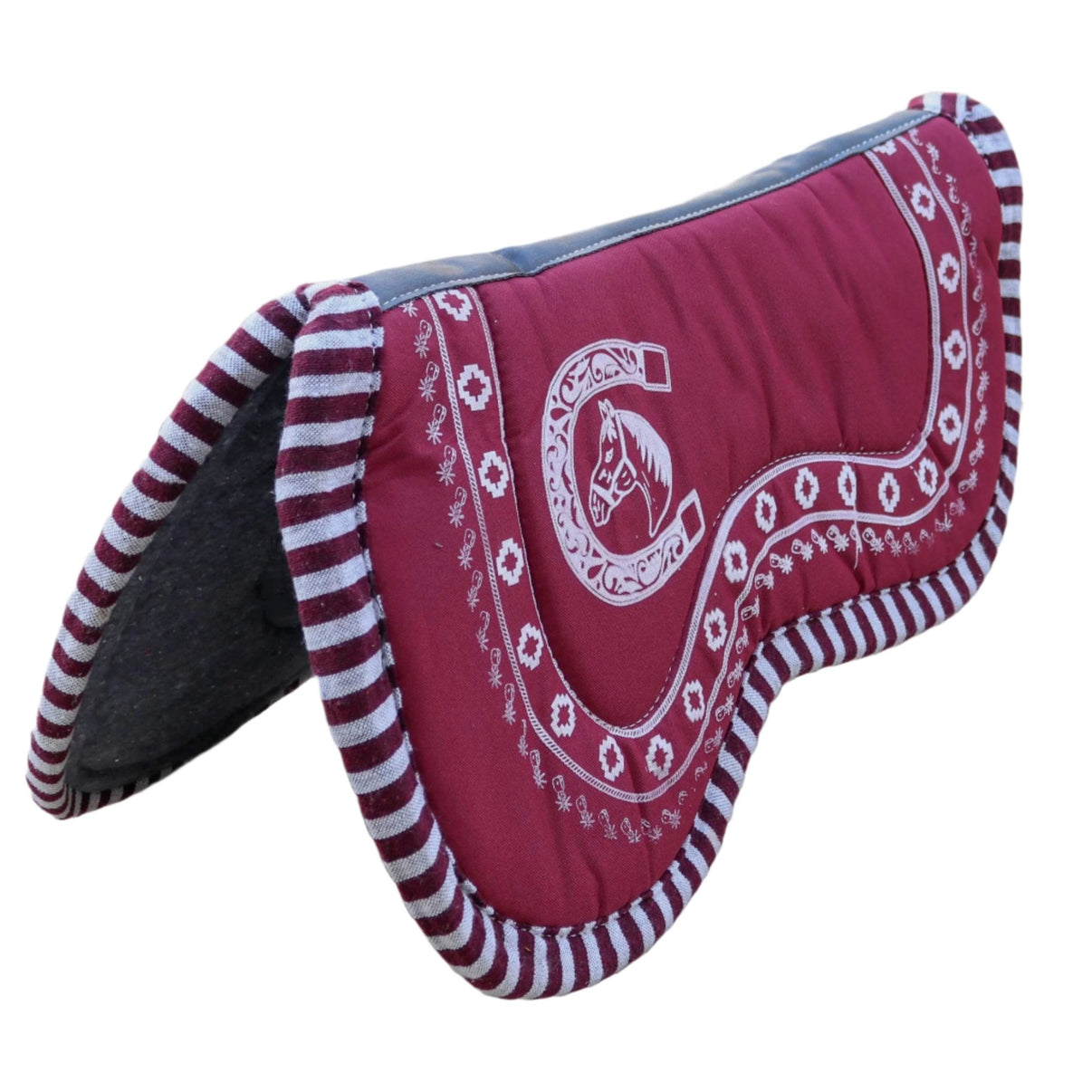 Carona Cola de Pato Vino Charra Horse Saddle Pad - M - Royal Saddles - Charro Pads/Caronas