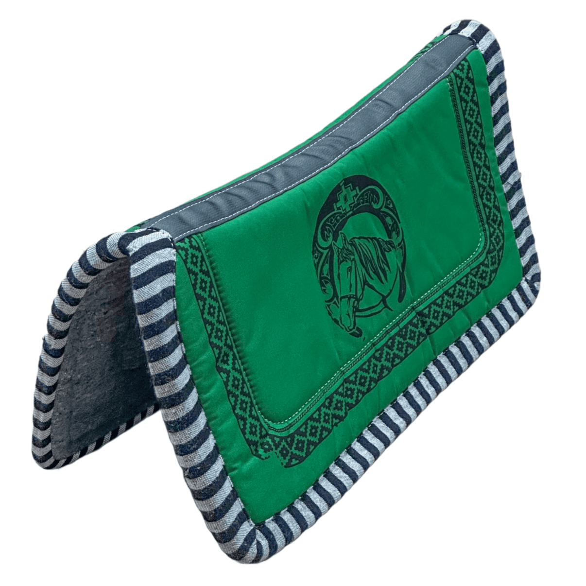 Carona Green Charro Horse Pad Lienzo Charro - M - Royal Saddles - Charro Pads/Caronas