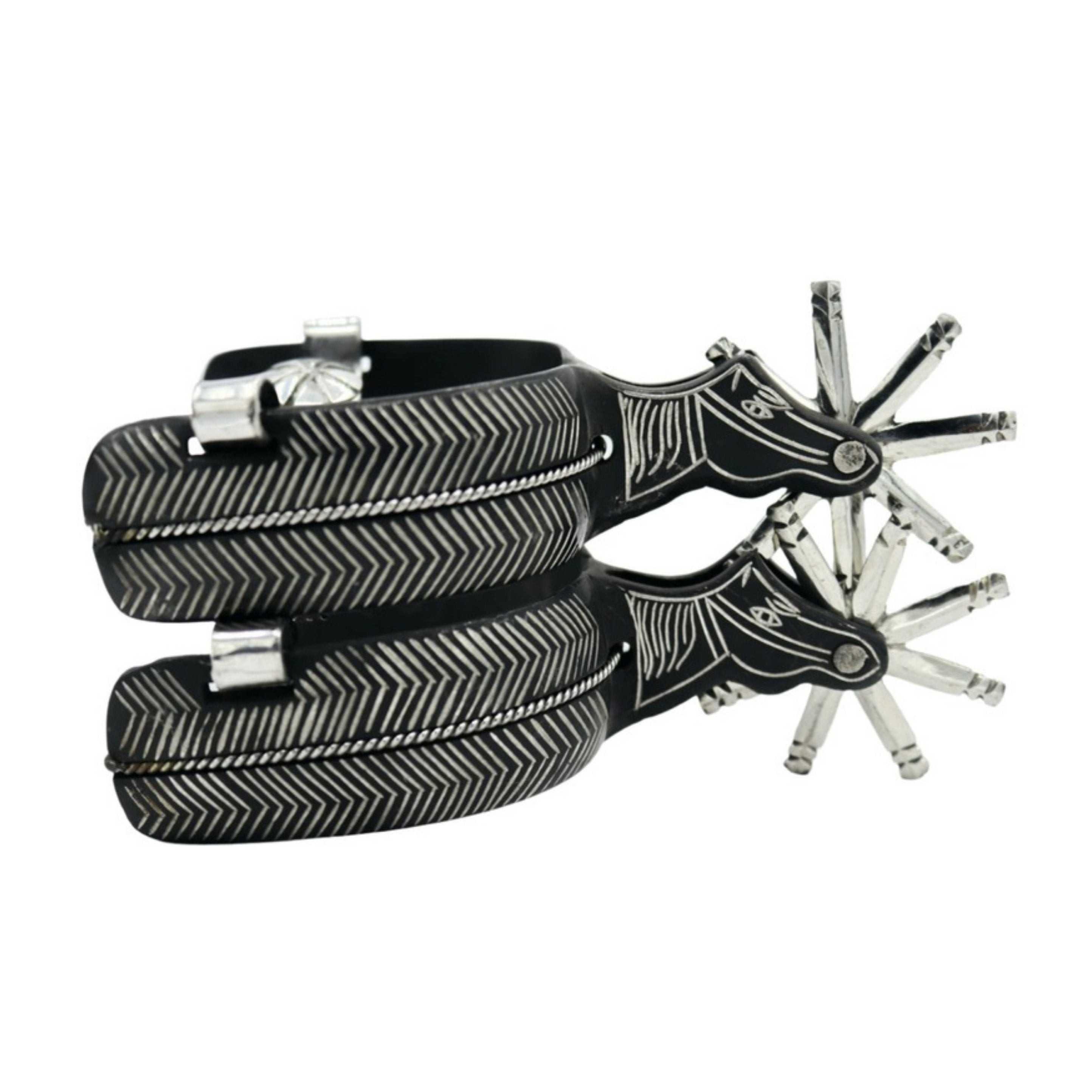 Charras Espuelas Negras Pavonadas Finas Black Stainless