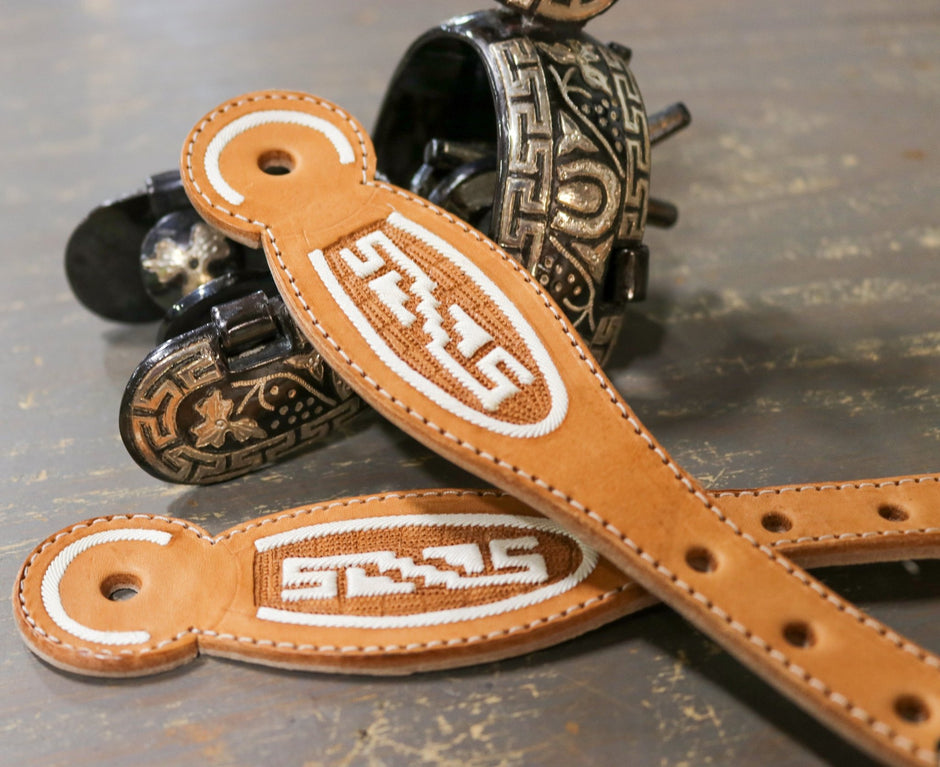 Black Charro Correones Piteados Correas Espuelas Spurs Straps