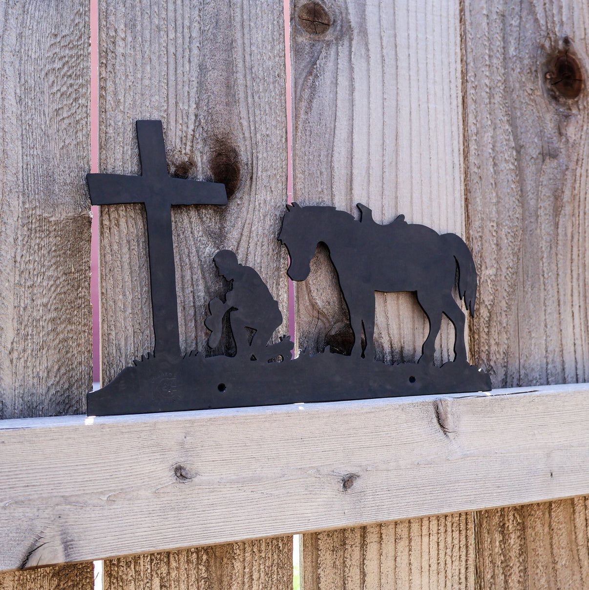 Charro At The Cross Wall Home Barn Decor - M - Royal Saddles - Decor & Gifts