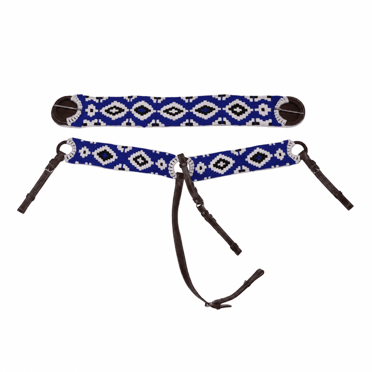 Charro Azul Azteca Pecho Pretal Cincho Breastcollar - M-Royal Saddles - Charro Breastcollar/Pechera