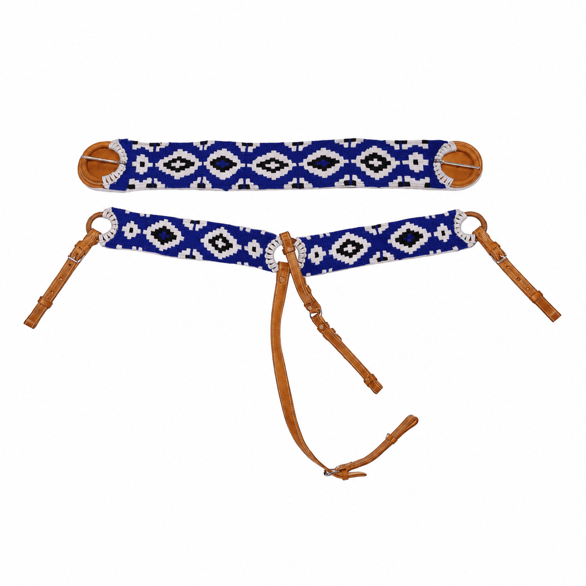 Charro Blue Southwestern Design Breastcollar Pecho Pretal Cincho - M-Royal Saddles - Charro Breastcollar/Pechera