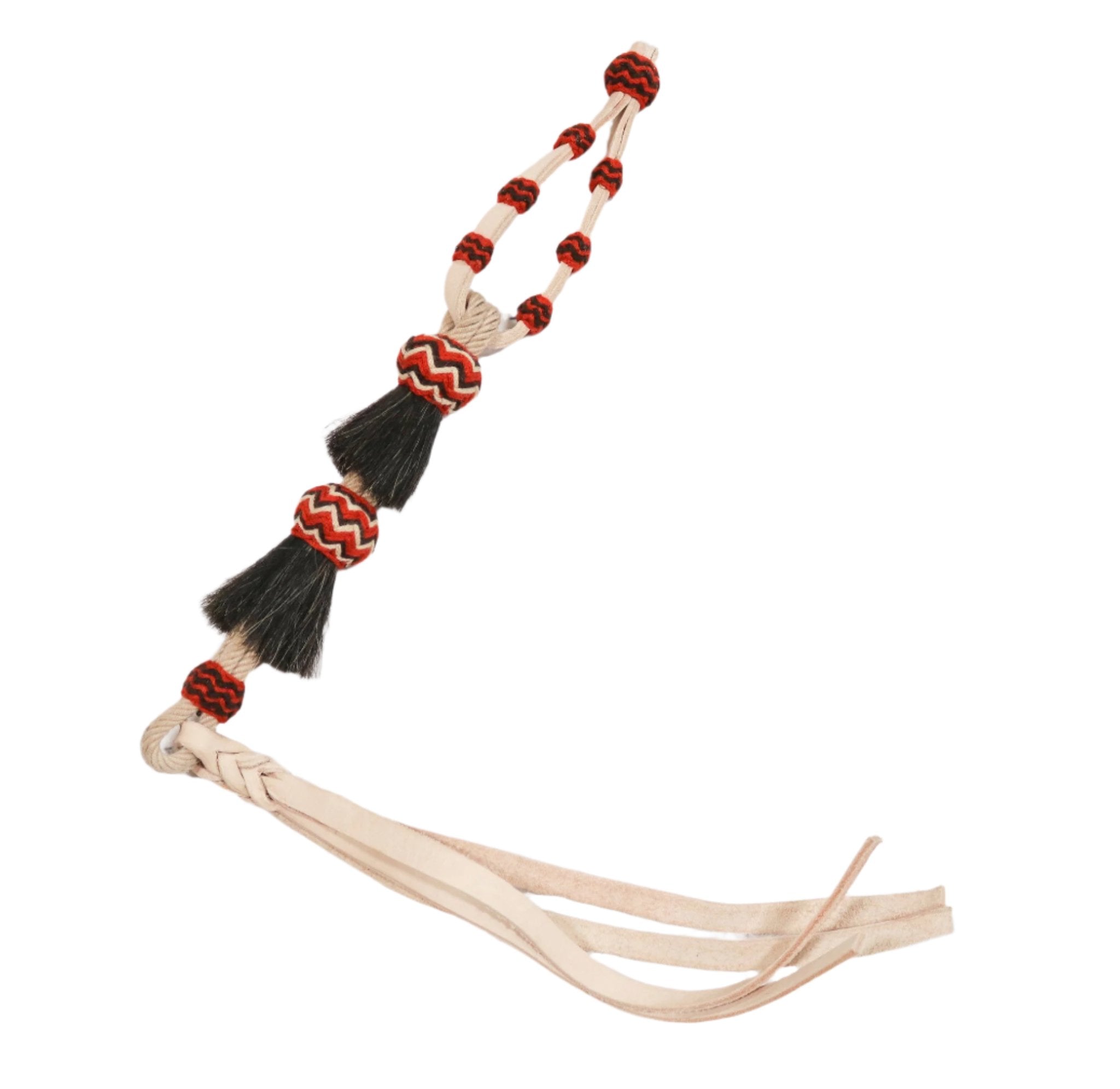 Red Chomite Charro Leather Cuarta Cotton Quirt