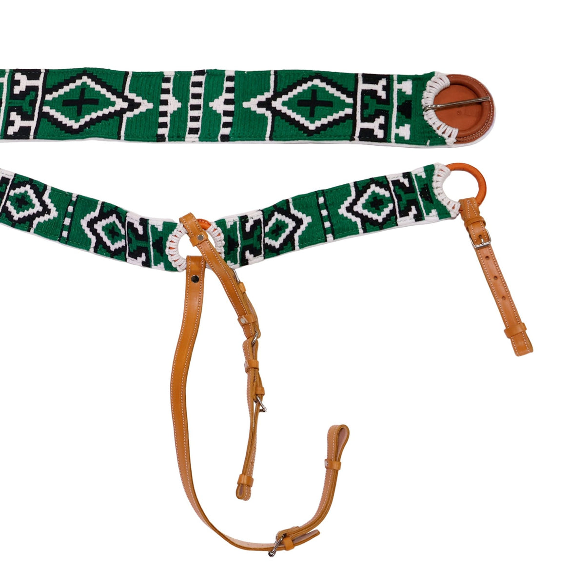 Charro Breast Collar Set Braided Cotton Cinch Tie Down (Pecho Pretal y Cincho) - M-Royal Saddles - Charro Breastcollar/Pechera