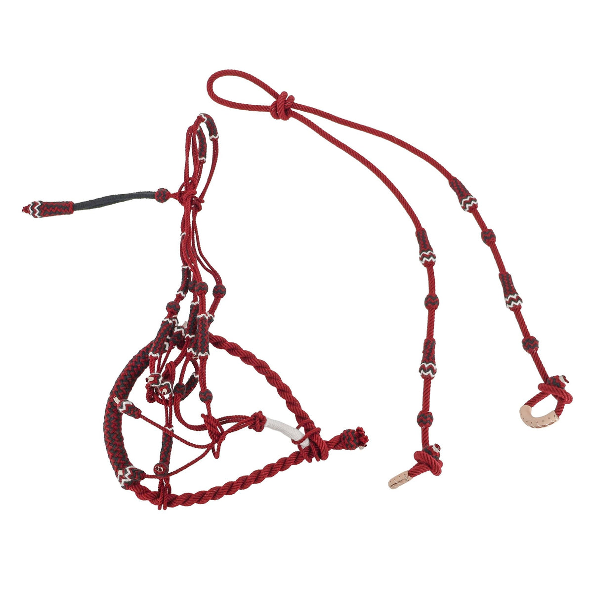 Charro Burgundy Bosalillo Cabresto Vino Riendas Bosal Halter - M-Royal Saddles - Charro Bozal
