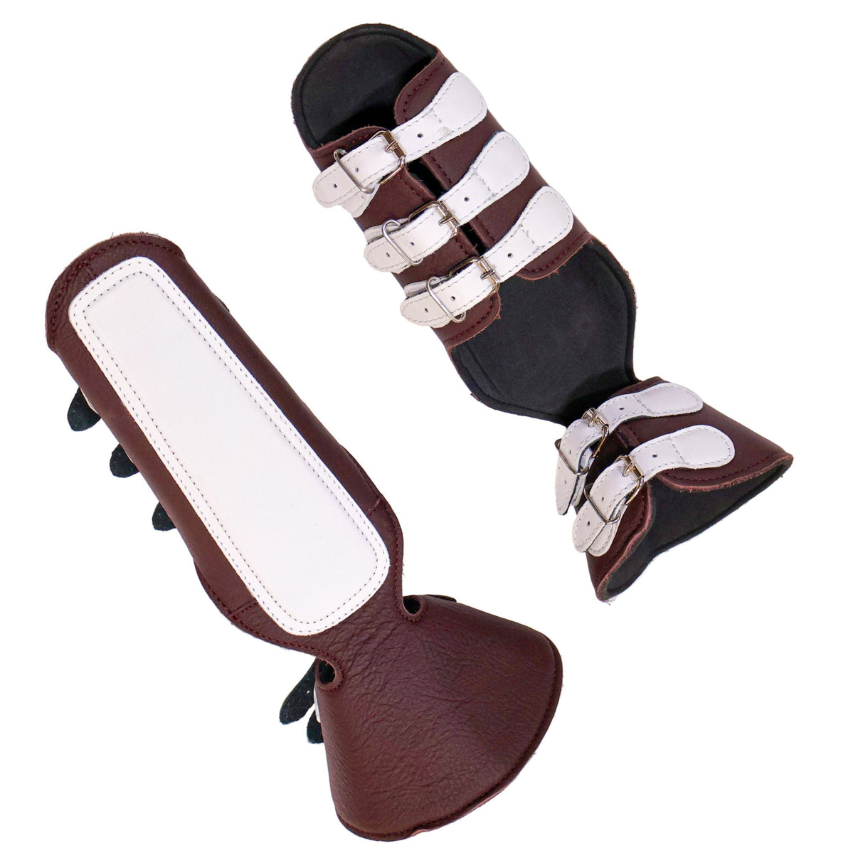 Charro Burgundy Canilleras Vino Caballo Horse Protectores - M - Royal Saddles - Horse Gear