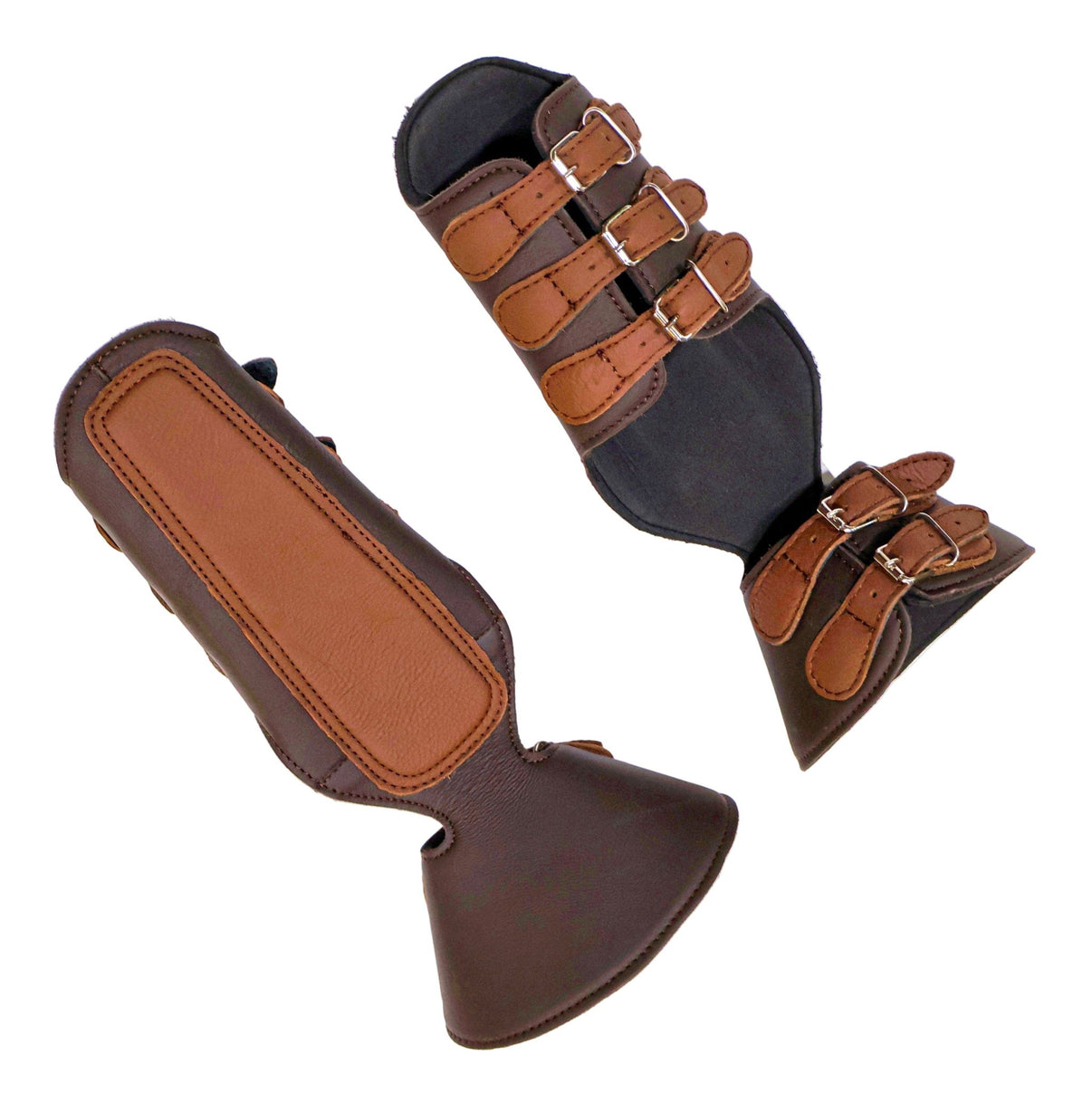 Charro Cafe Canilleras Caballo Brown Horse Protectores - M - Royal Saddles - Horse Gear