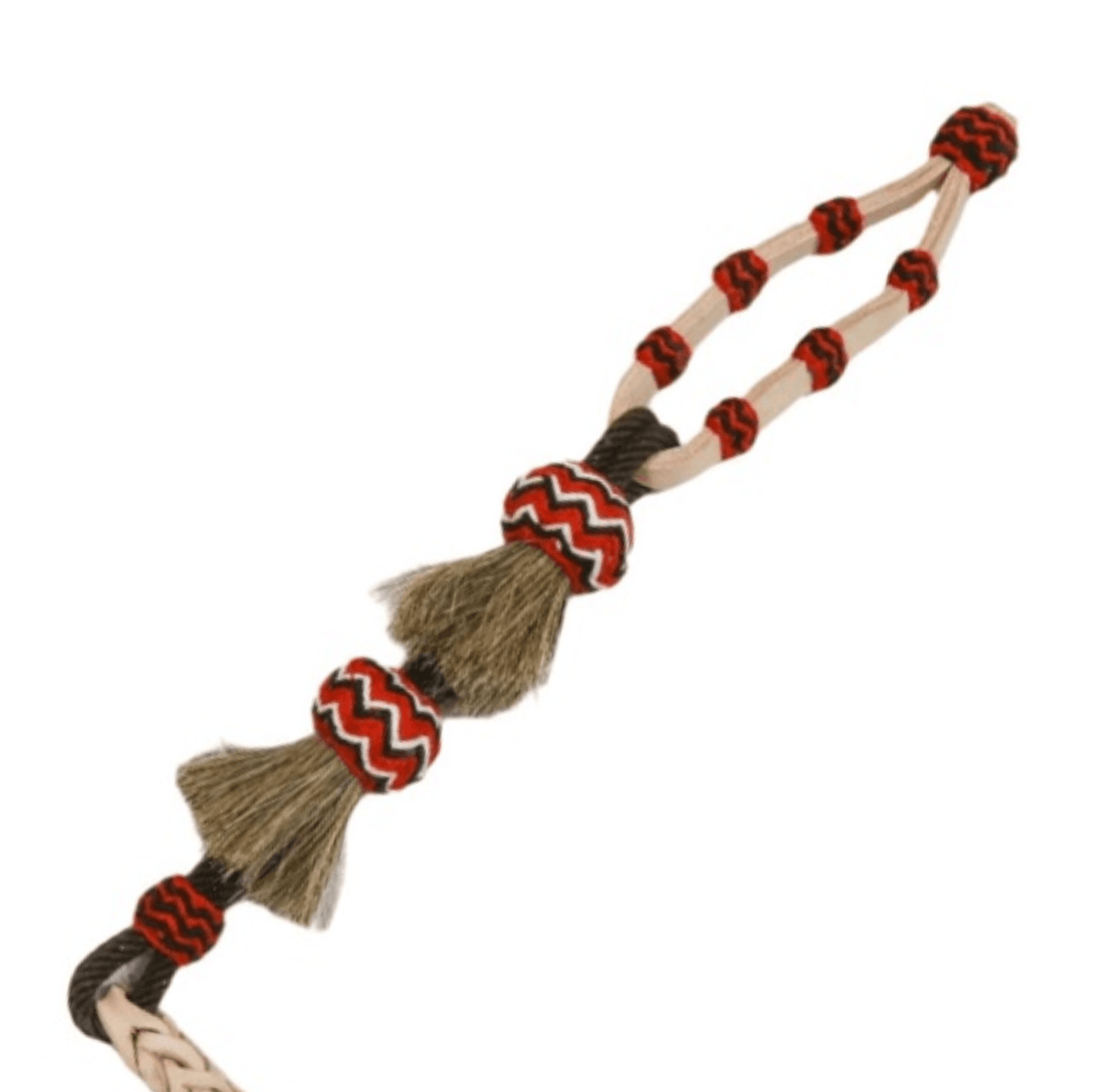 Charro Chomite Boton Cafe Cuarta Leather Quirt - M - Royal Saddles - Charro Whips/Cuartas
