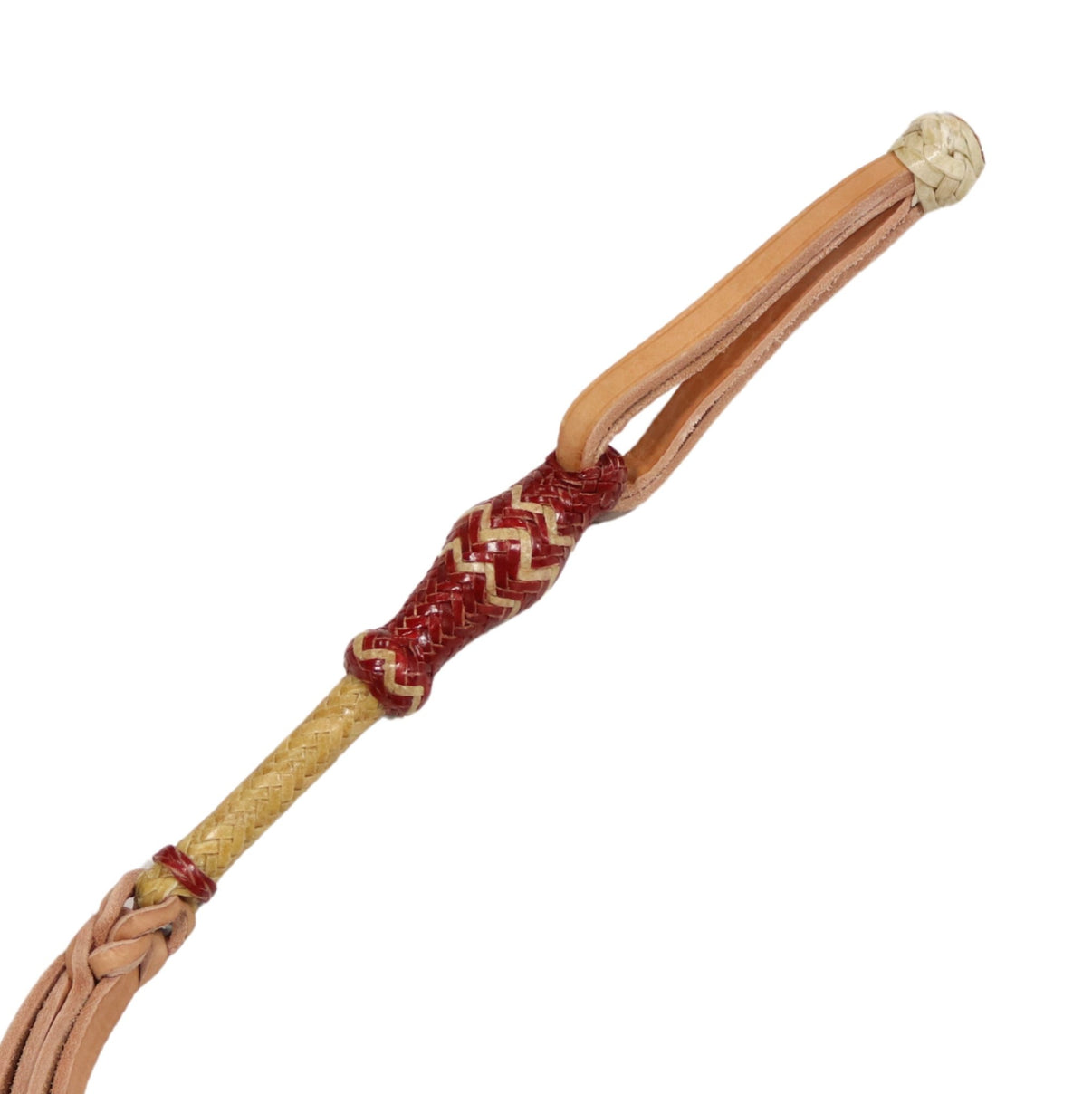 Charro Cuarta Charra Braided Leather Quirt - M - Royal Saddles - Charro Whips/Cuartas