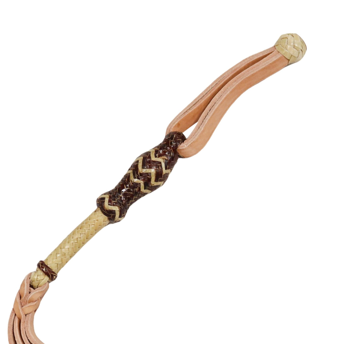 Charro Cuarta Charra Braided Leather Quirt - M - Royal Saddles - Charro Whips/Cuartas