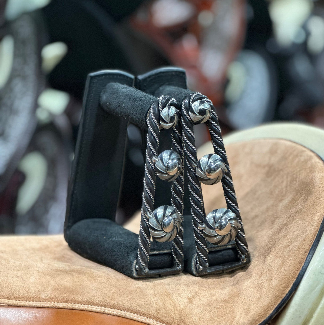 Charro Estados Unidos Mexicanos Estribos Greca Stirrups main image 1