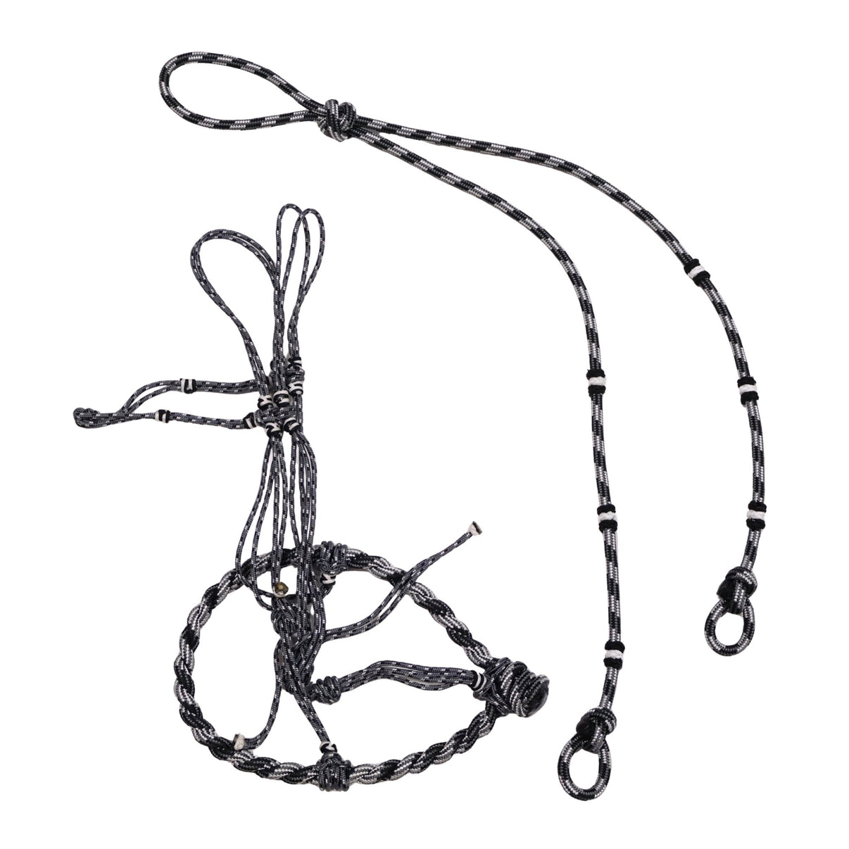 Charro Gris Caballo Halter Bosal/Rienda Set - M - Royal Saddles - Charro Bozal