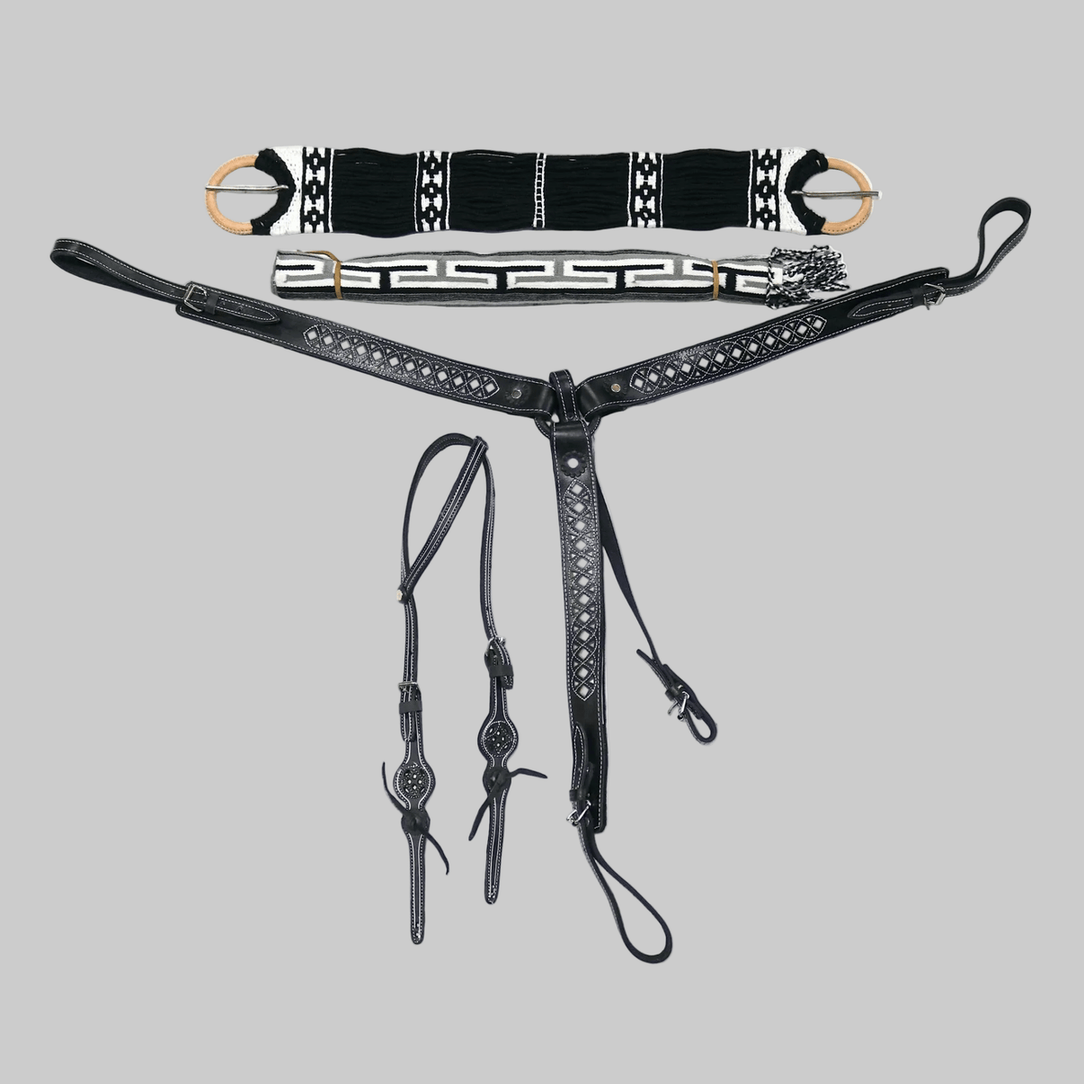 Charro Horse Black Tack Set - M - Royal Saddles - Clearance/ Bundle Deals