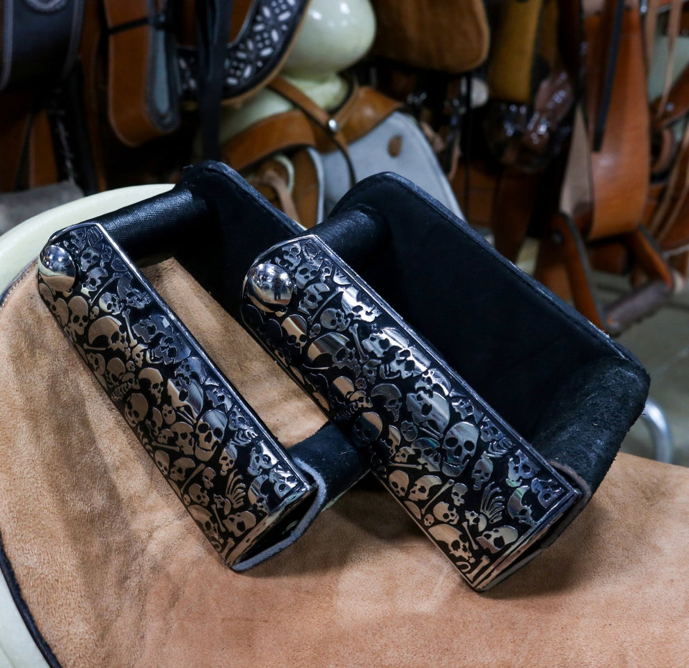 Charro Black Twist Torcidos Estribos Stirrups Acero