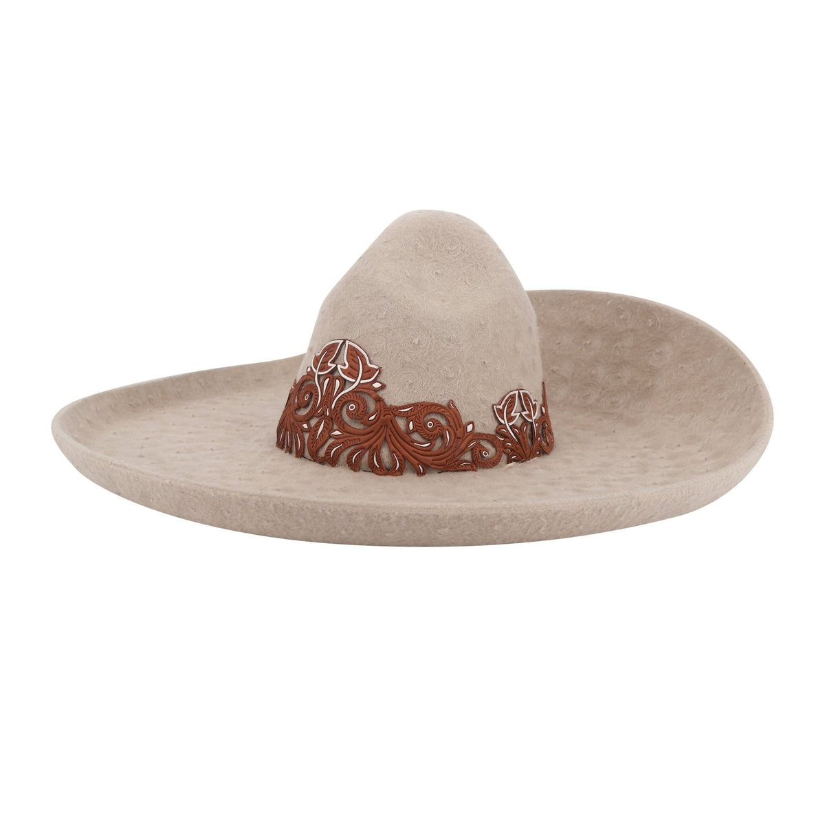 Charro Light Gray Lana Sombrero Calado MEX 60 USA 7 1/2" - M-Royal Saddles - Sombreros Charros