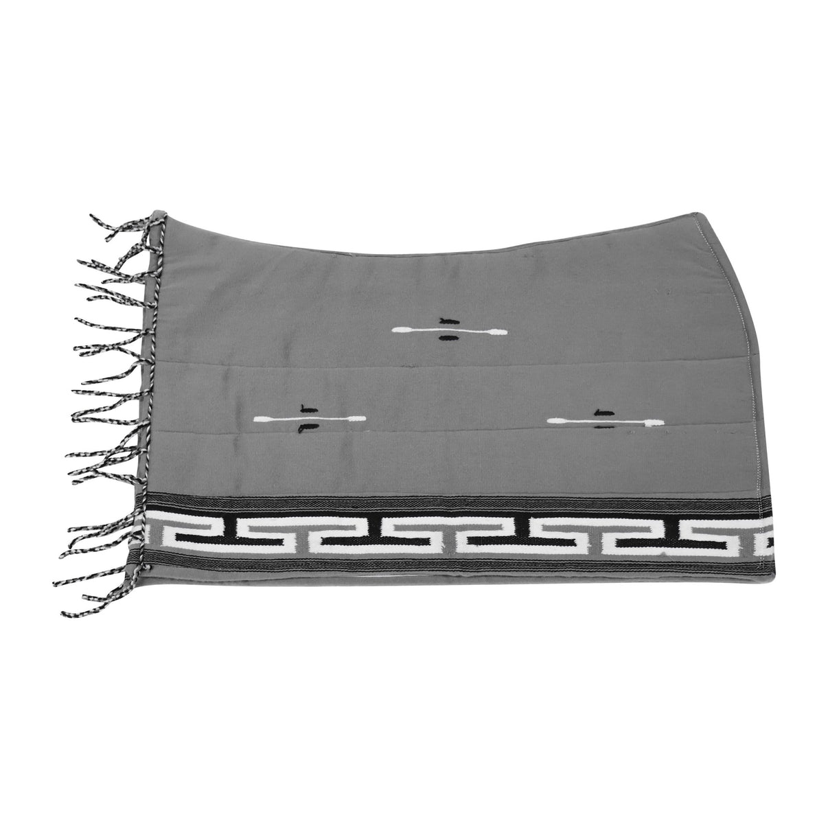 Charro Mantilla Gris Carona Suadero Black Charra Saddle Pad - M - Royal Saddles - Charro Pads/Caronas