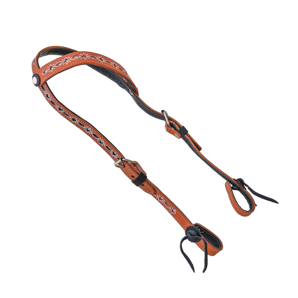 Charro Miel Headstall Pintada Resacada Caballo Cabezada - M - Royal Saddles - Charro Headstalls/Cabezada