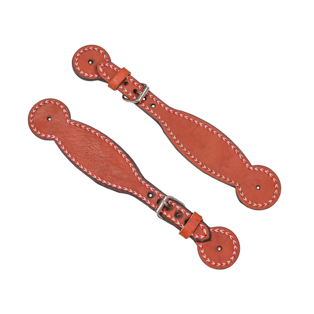 Charro Miel Rojo Cosido Spur Straps Correones - M - Royal Saddles - Charro Spurs Strap