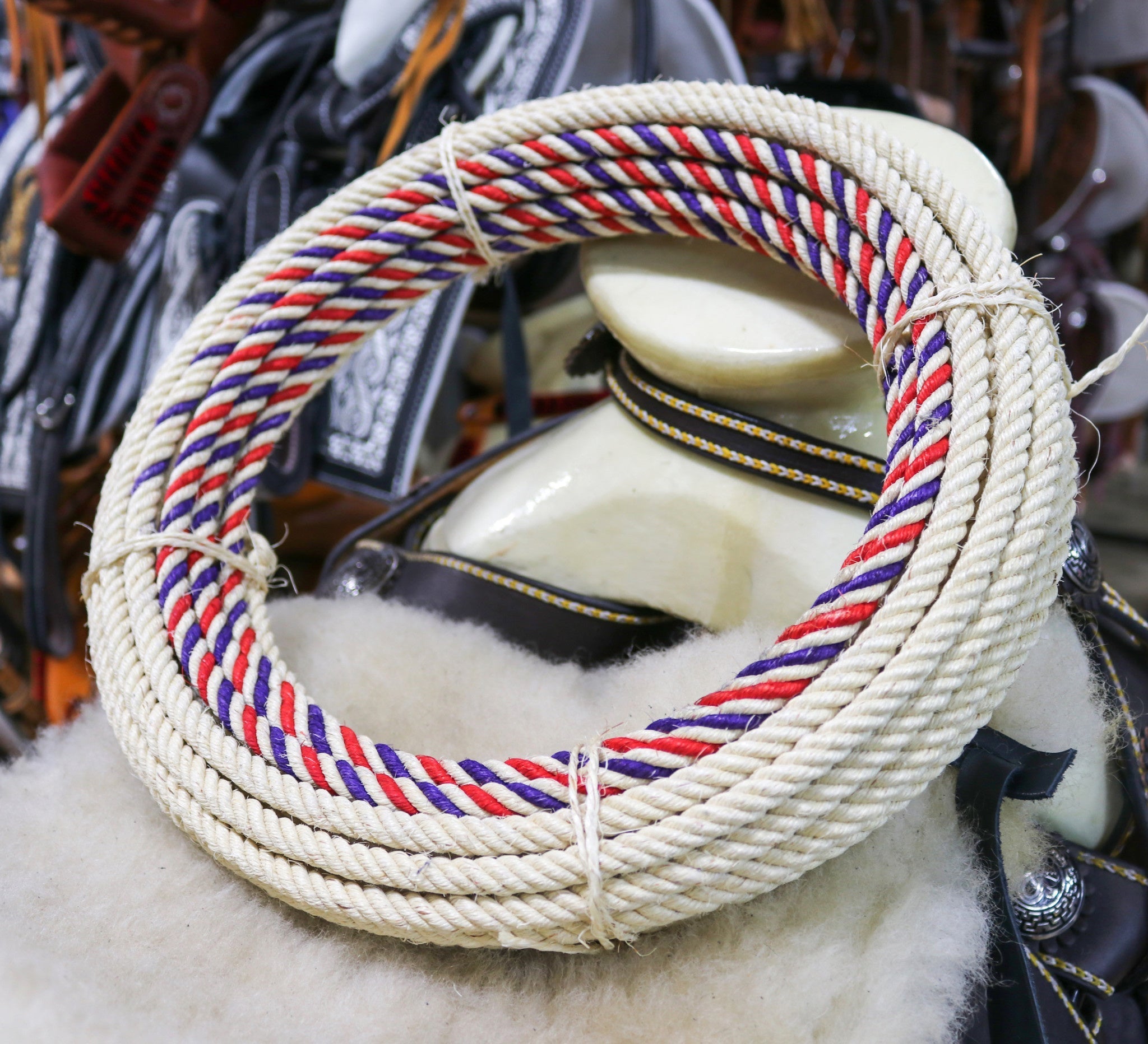 Charro Purple 55Ft (17m) Mexican Ixtle Maguey Soga Rope - M-Royal Saddles