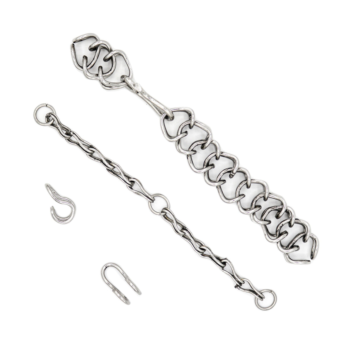 Charro Saddle Freno - Cadena De Barbada Mexican Horse Bit Curb Chain Set - M - Royal Saddles - Charro Bits/Frenos
