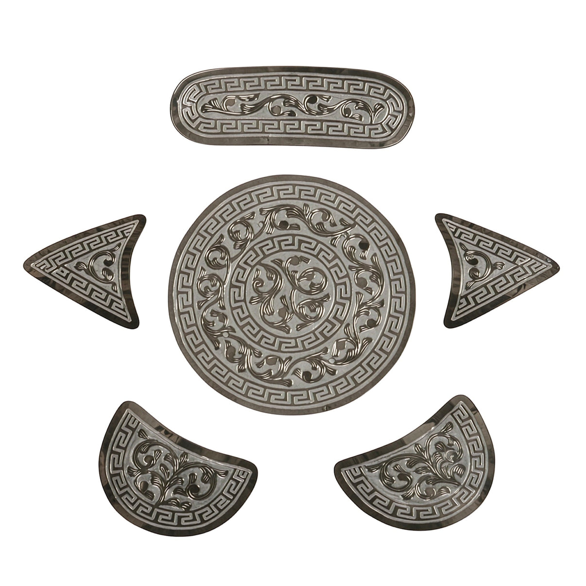 Charro Saddle Herraje Greca Acero Montura Kit - M - Royal Saddles - Charro Saddle Parts