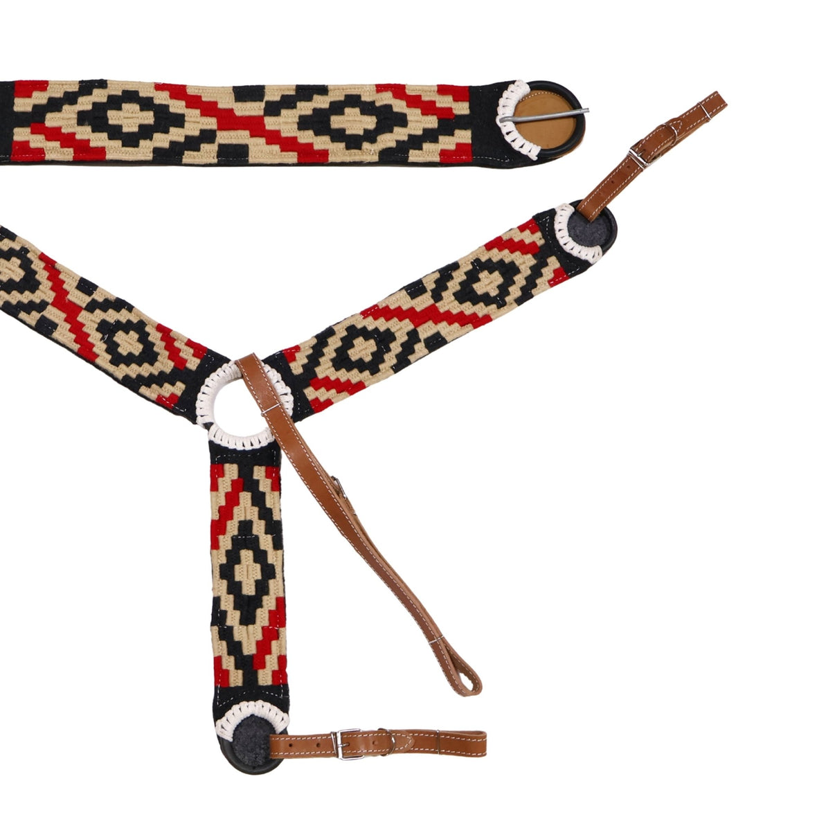 Charro Saddle Horse 34.5" Cincho Pechera Set - M - Royal Saddles - Charro Breastcollar/Pechera