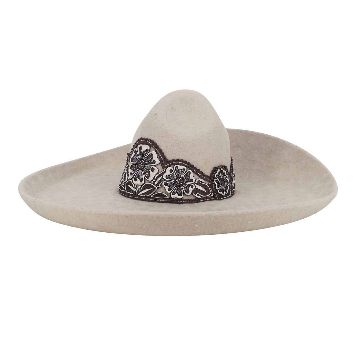 Charro Sombrero Hueso Calado MEX 58 Lana USA 7 1/4" - M-Royal Saddles - Sombreros Charros