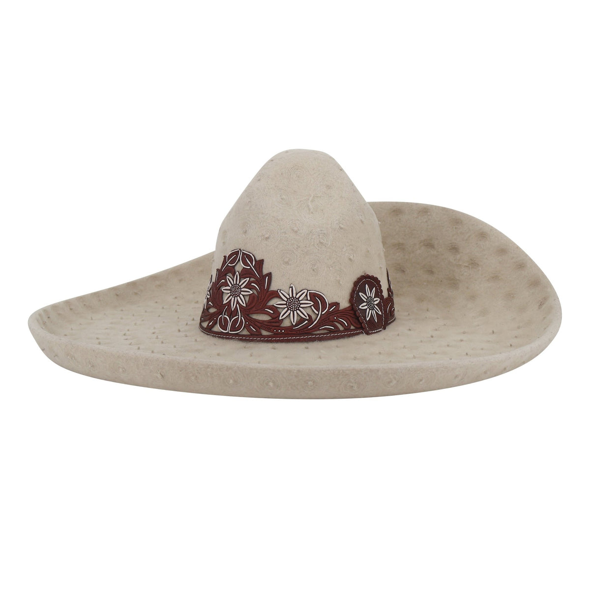 Charro Sombrero Hueso Calado MEX 59 Lana USA 7 3/8" - M-Royal Saddles - Sombreros Charros