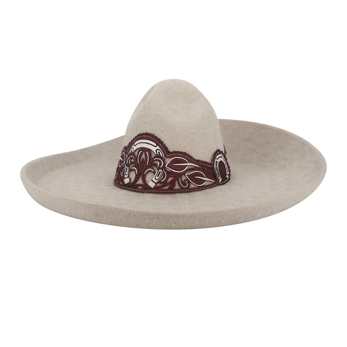 Charro Stone Sombrero Hueso Calado MEX 60 Lana USA 7 1/2" - M-Royal Saddles - Sombreros Charros